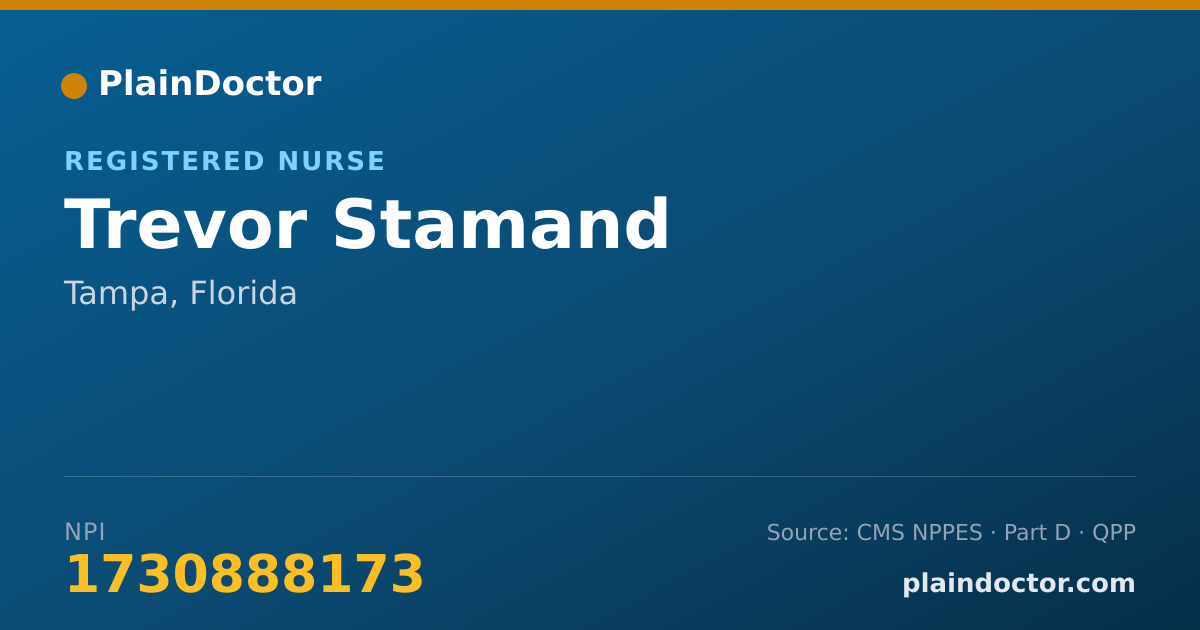 Shareable card for Trevor Stamand - Registered Nurse, Tampa, FL