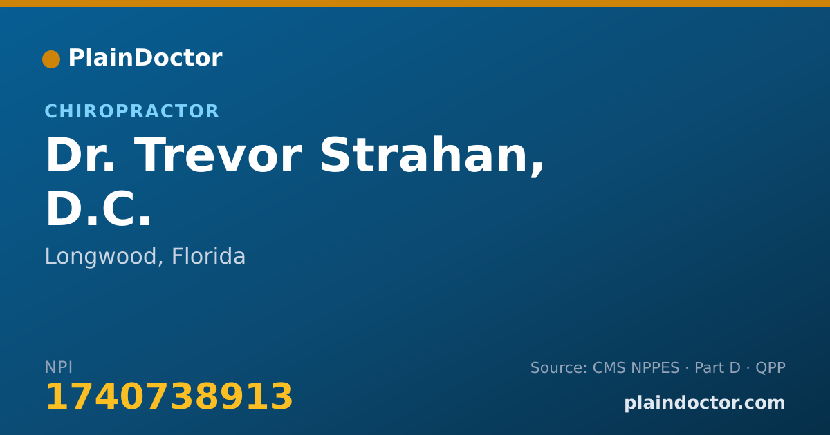 Shareable card for Trevor Strahan, D.C. - Chiropractor, Longwood, FL