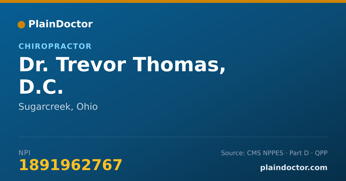 Shareable card for Trevor Thomas, D.C. - Chiropractor, Sugarcreek, OH