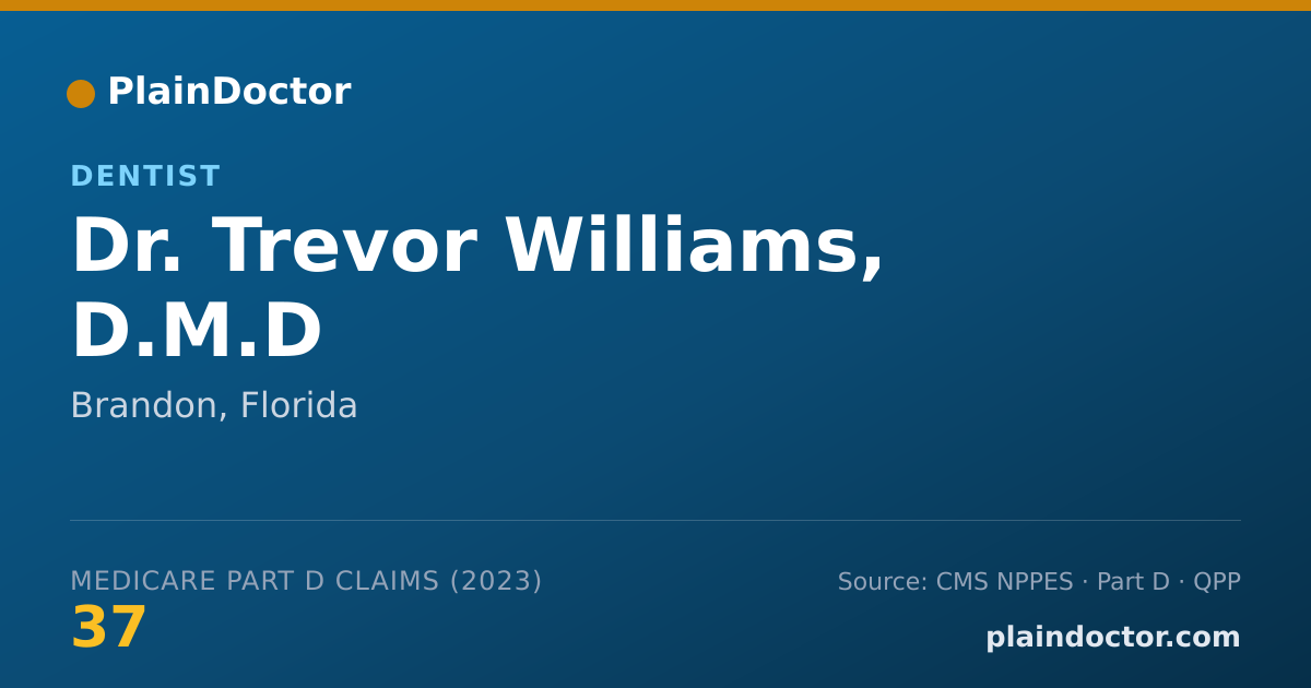 Shareable card for Trevor Williams, D.M.D - Dentist, Brandon, FL