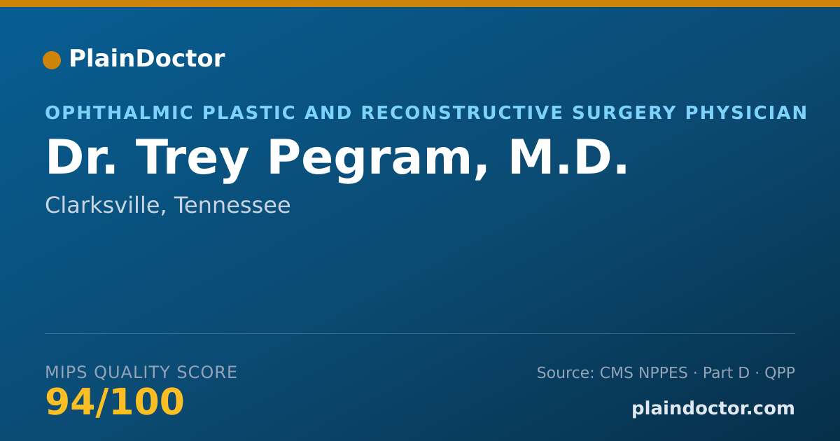 Shareable card for Trey Pegram, M.D. - Ophthalmic Plastic and Reconstructive Surgery Physician, Clarksville, TN