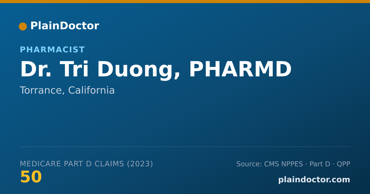 Shareable card for Tri Duong, PHARMD - Pharmacist, Torrance, CA