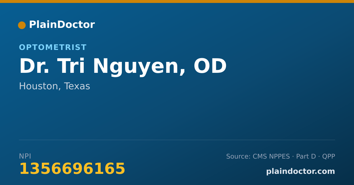 Shareable card for Tri Nguyen, OD - Optometrist, Houston, TX