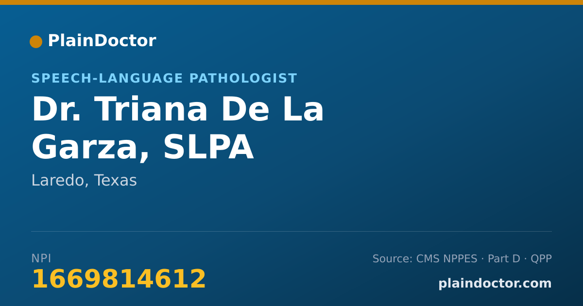 Shareable card for Triana De La Garza, SLPA - Speech-Language Pathologist, Laredo, TX