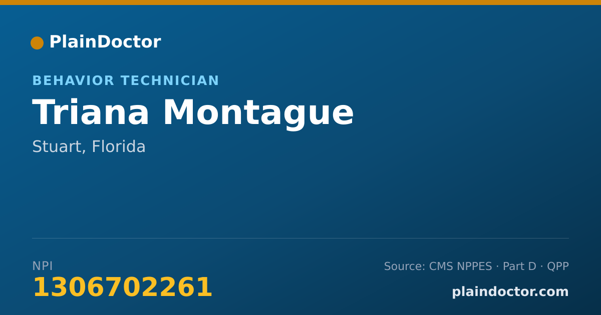 Shareable card for Triana Montague - Behavior Technician, Stuart, FL