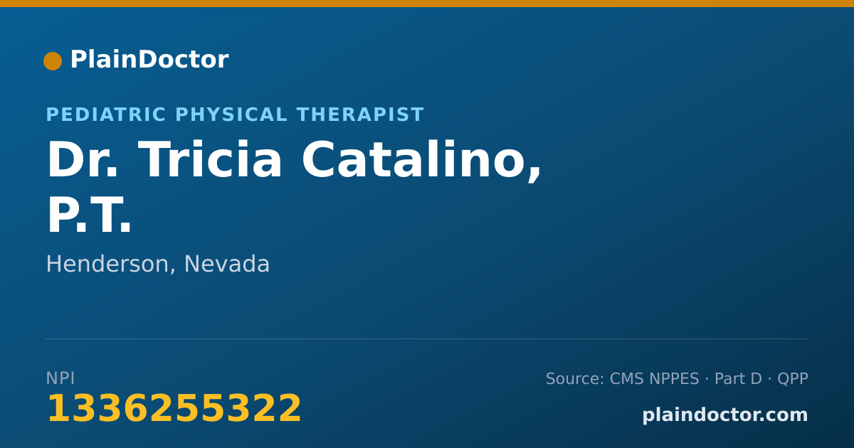 Shareable card for Tricia Catalino, P.T. - Pediatric Physical Therapist, Henderson, NV