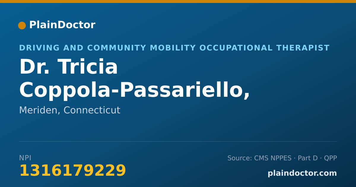 Shareable card for Tricia Coppola-Passariello, OT - Driving and Community Mobility Occupational Therapist, Meriden, CT