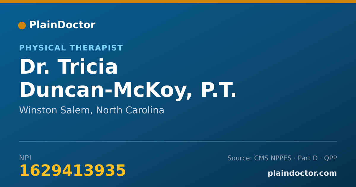 Shareable card for Tricia Duncan-McKoy, P.T. - Physical Therapist, Winston Salem, NC