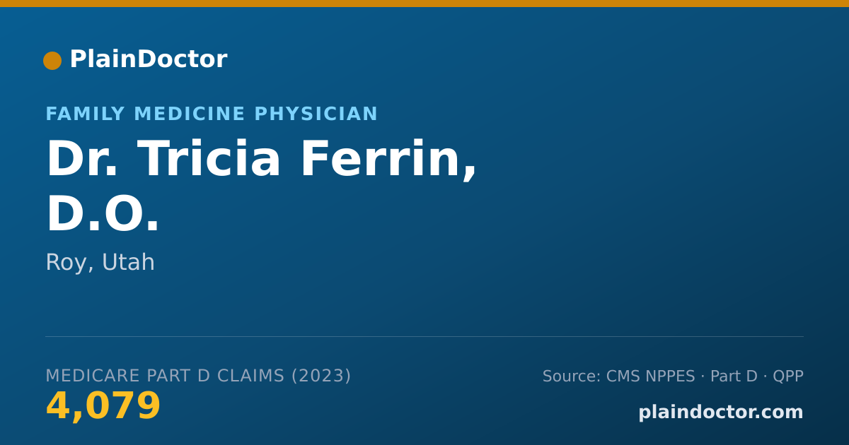 Shareable card for Tricia Ferrin, D.O. - Family Medicine Physician, Roy, UT