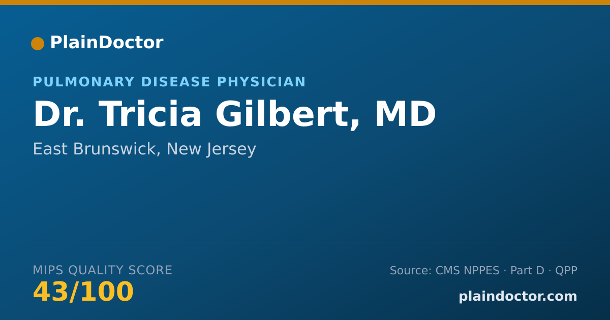 Shareable card for Tricia Gilbert, MD - Pulmonary Disease Physician, East Brunswick, NJ