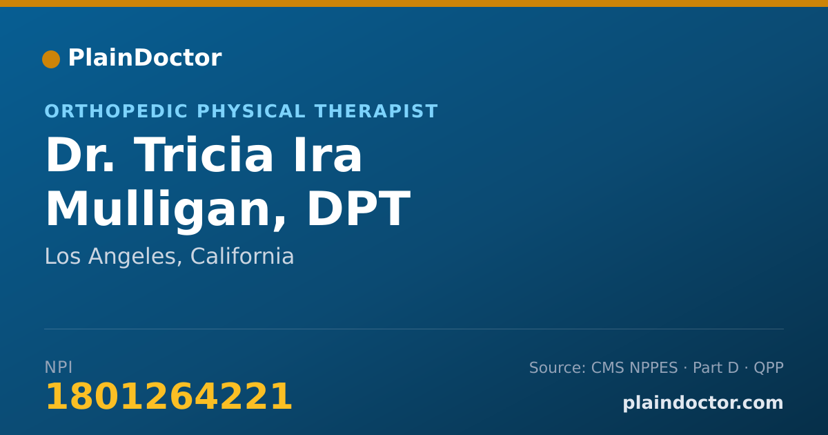 Shareable card for Tricia Ira Mulligan, DPT - Orthopedic Physical Therapist, Los Angeles, CA