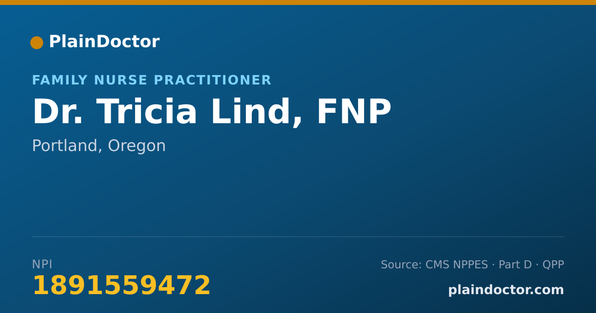 Shareable card for Tricia Lind, FNP - Family Nurse Practitioner, Portland, OR