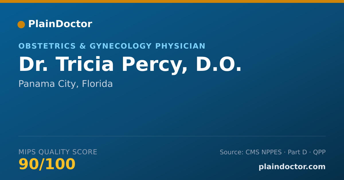 Shareable card for Tricia Percy, D.O. - Obstetrics & Gynecology Physician, Panama City, FL