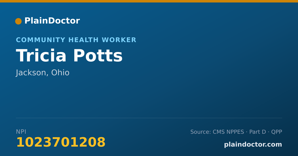 Shareable card for Tricia Potts - Community Health Worker, Jackson, OH
