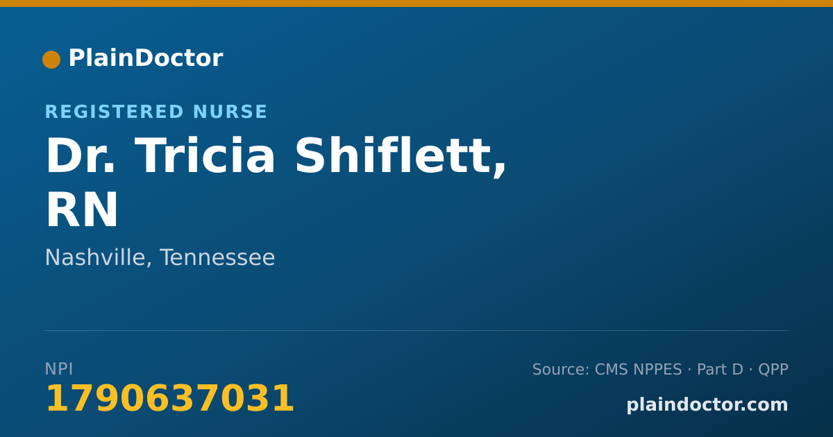 Shareable card for Tricia Shiflett, RN - Registered Nurse, Nashville, TN