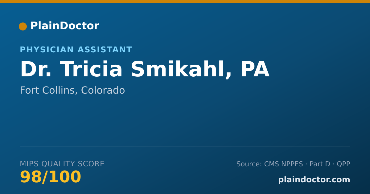 Shareable card for Tricia Smikahl, PA - Physician Assistant, Fort Collins, CO