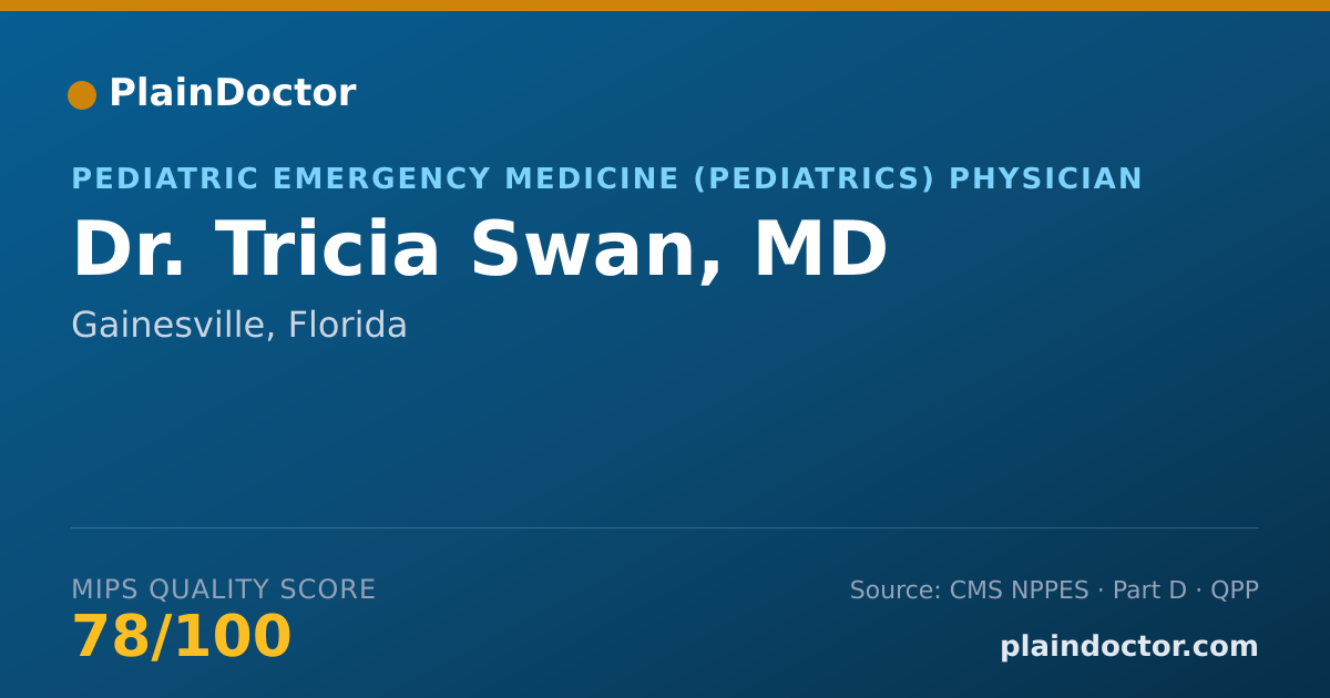 Shareable card for Tricia Swan, MD - Pediatric Emergency Medicine (Pediatrics) Physician, Gainesville, FL