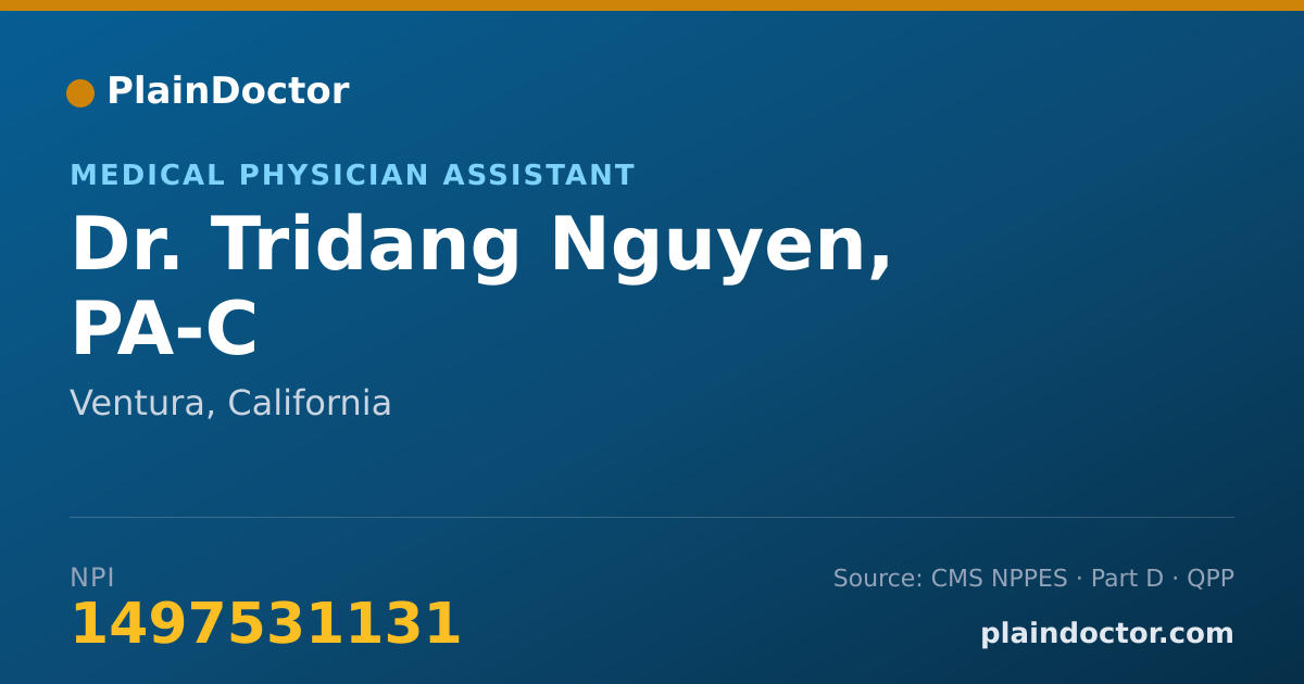 Shareable card for Tridang Nguyen, PA-C - Medical Physician Assistant, Ventura, CA