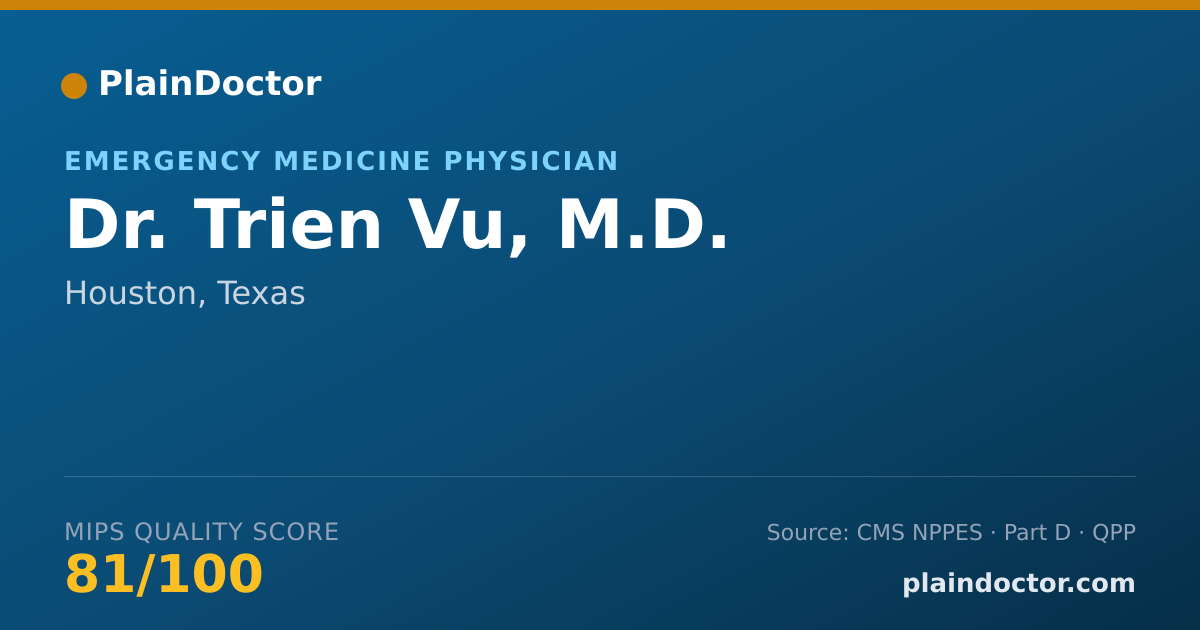 Shareable card for Trien Vu, M.D. - Emergency Medicine Physician, Houston, TX