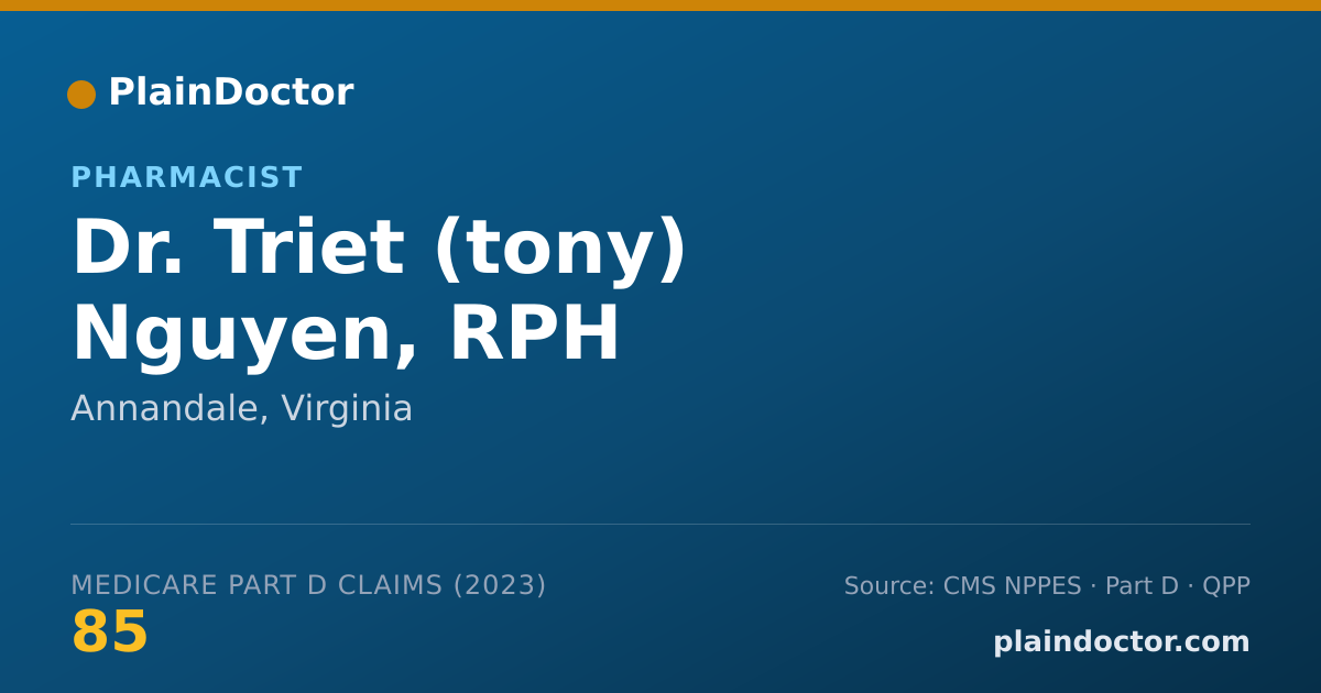 Shareable card for Triet (tony) Nguyen, RPH - Pharmacist, Annandale, VA