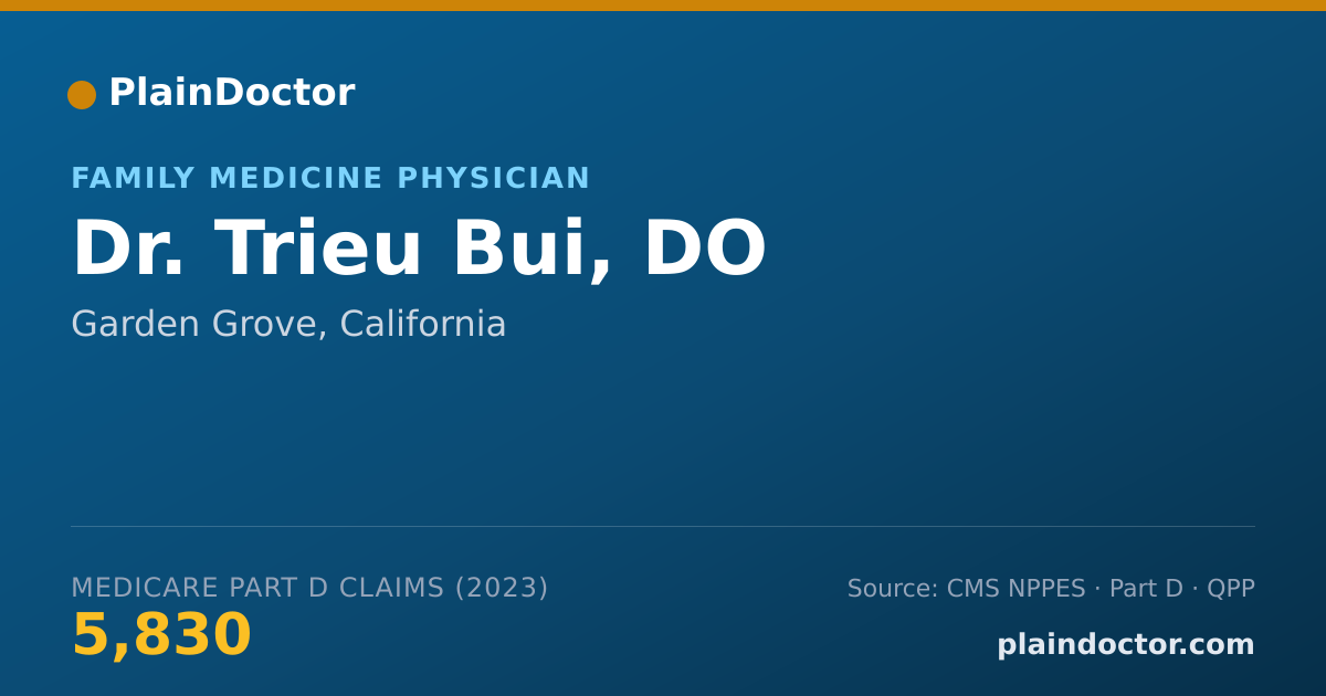 Shareable card for Trieu Bui, DO - Family Medicine Physician, Garden Grove, CA
