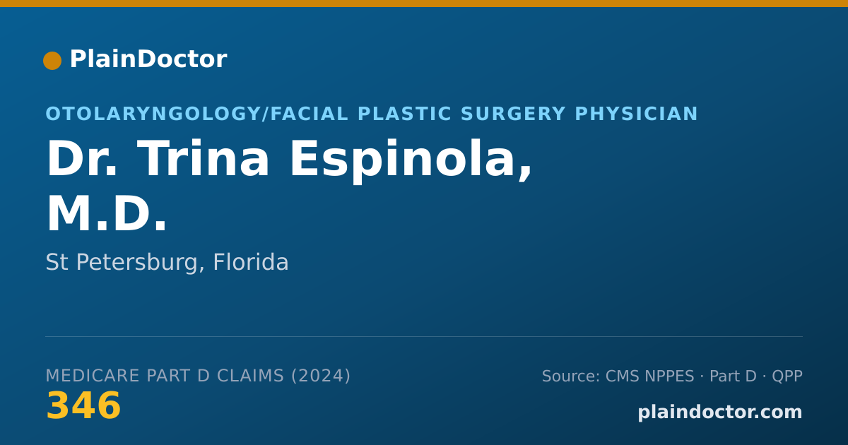 Shareable card for Trina Espinola, M.D. - Otolaryngology/Facial Plastic Surgery Physician, St Petersburg, FL