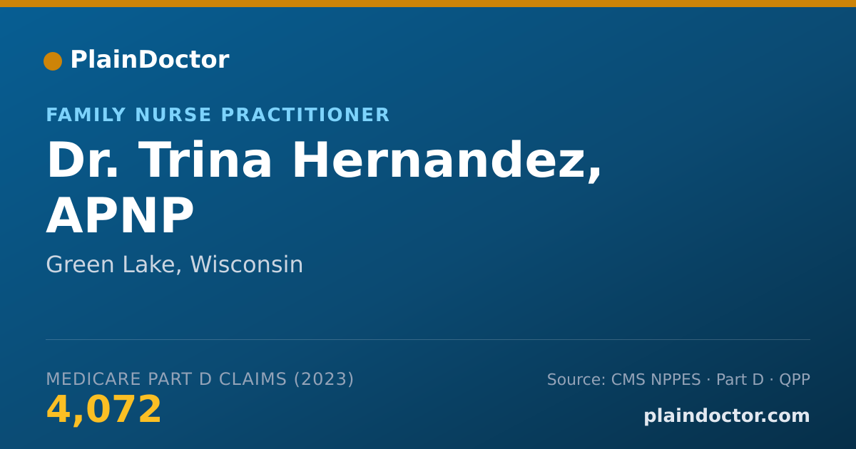 Shareable card for Trina Hernandez, APNP - Family Nurse Practitioner, Green Lake, WI