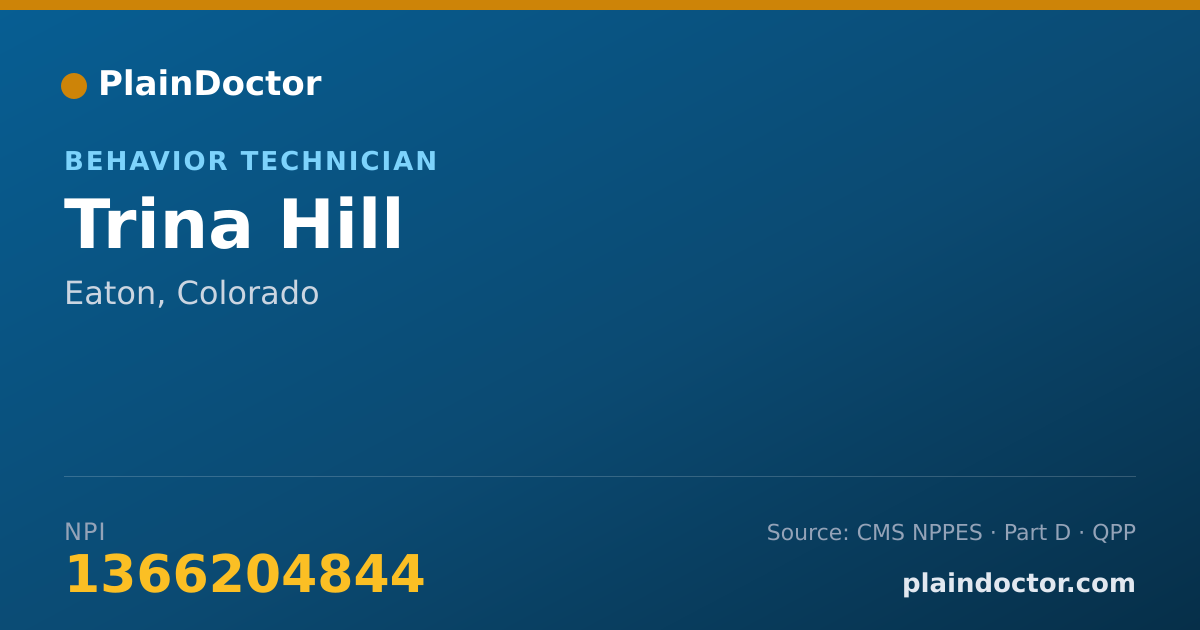Shareable card for Trina Hill - Behavior Technician, Eaton, CO