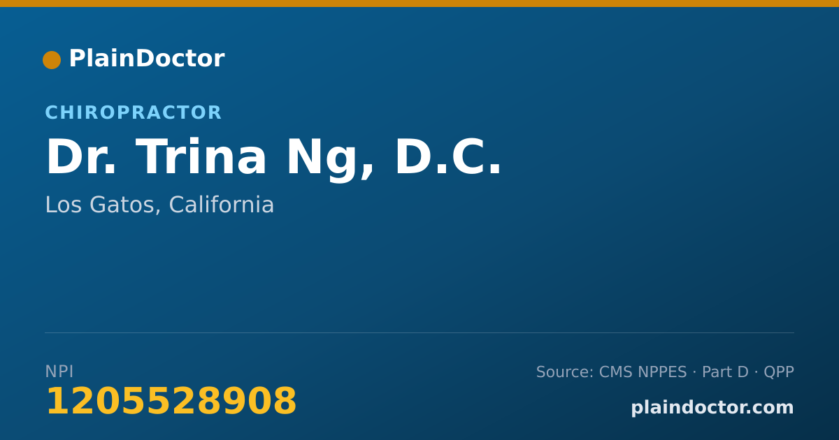 Shareable card for Trina Ng, D.C. - Chiropractor, Los Gatos, CA
