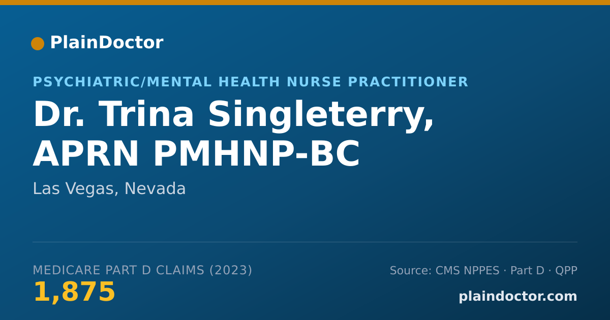 Shareable card for Trina Singleterry, APRN PMHNP-BC - Psychiatric/Mental Health Nurse Practitioner, Las Vegas, NV