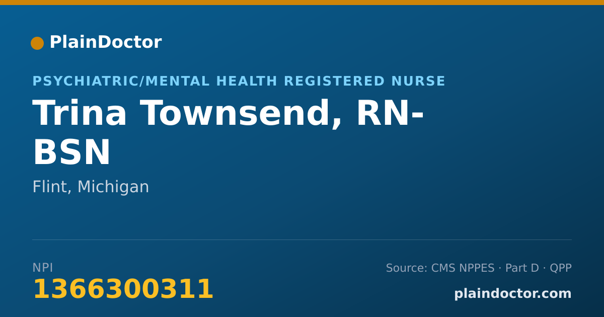 Shareable card for Trina Townsend, RN- BSN - Psychiatric/Mental Health Registered Nurse, Flint, MI