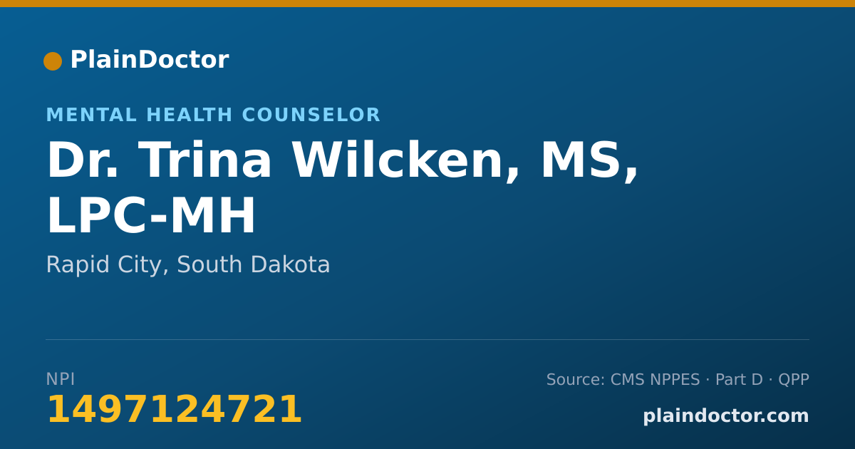 Shareable card for Trina Wilcken, MS, LPC-MH - Mental Health Counselor, Rapid City, SD