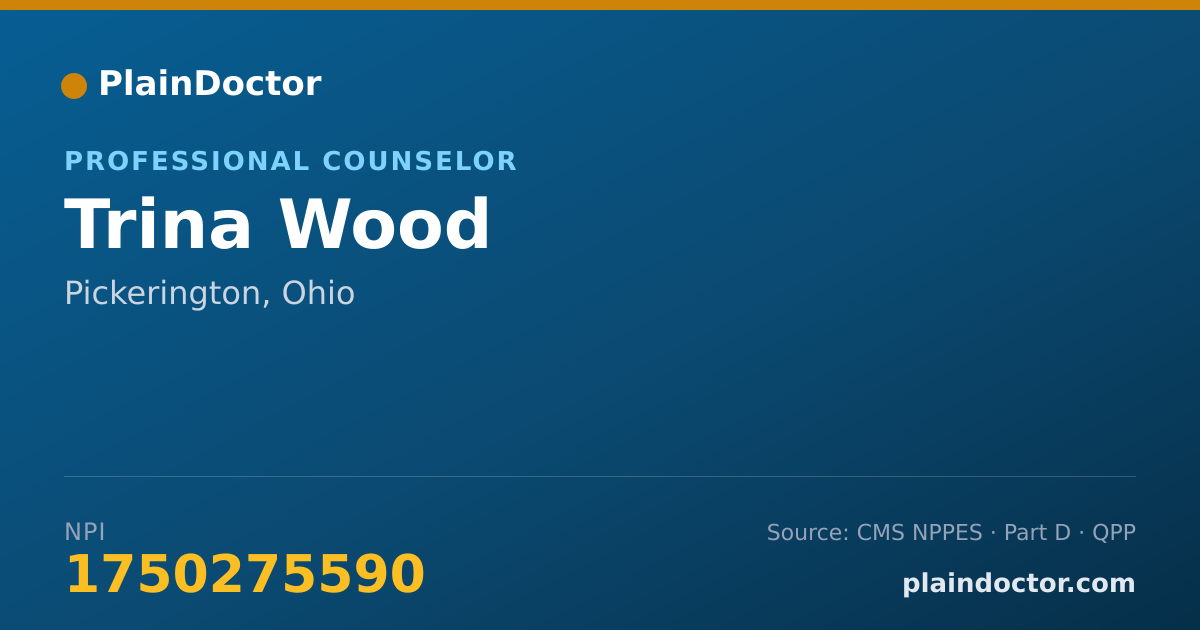 Shareable card for Trina Wood - Professional Counselor, Pickerington, OH