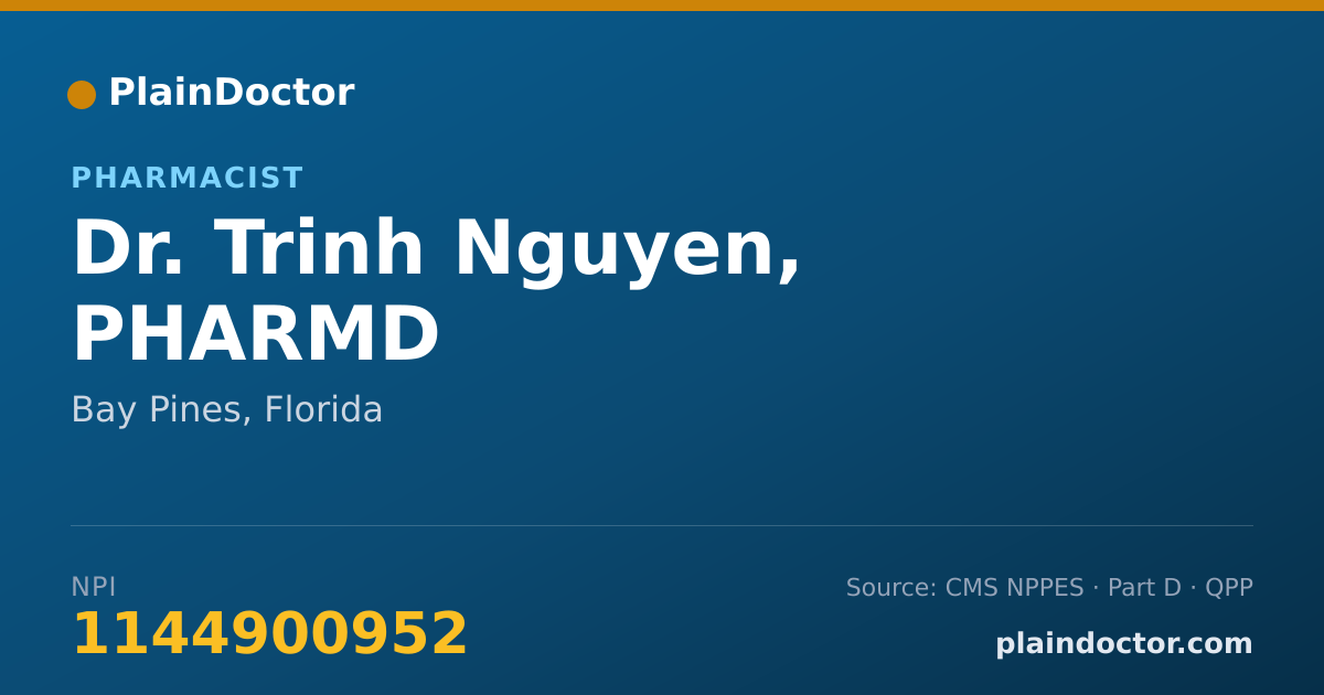 Shareable card for Trinh Nguyen, PHARMD - Pharmacist, Bay Pines, FL