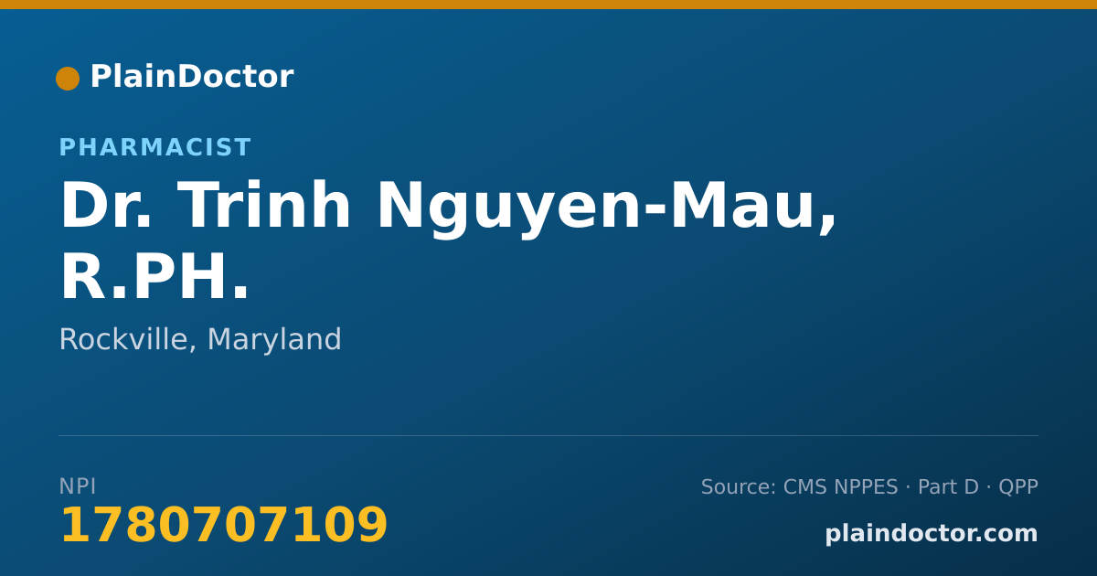 Shareable card for Trinh Nguyen-Mau, R.PH. - Pharmacist, Rockville, MD