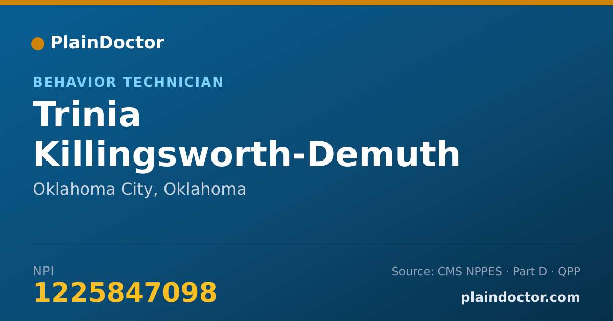Shareable card for Trinia Killingsworth-Demuth - Behavior Technician, Oklahoma City, OK
