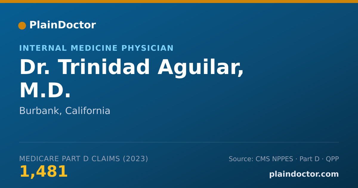 Shareable card for Trinidad Aguilar, M.D. - Internal Medicine Physician, Burbank, CA