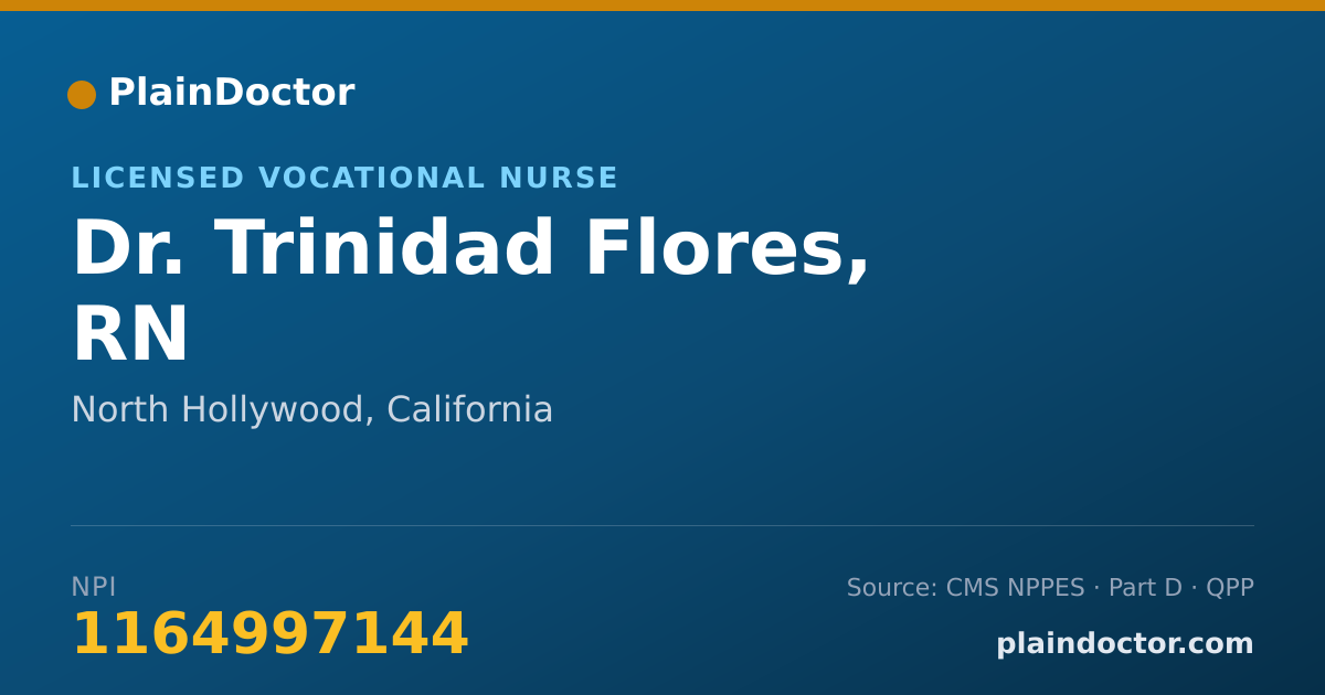 Shareable card for Trinidad Flores, RN - Licensed Vocational Nurse, North Hollywood, CA