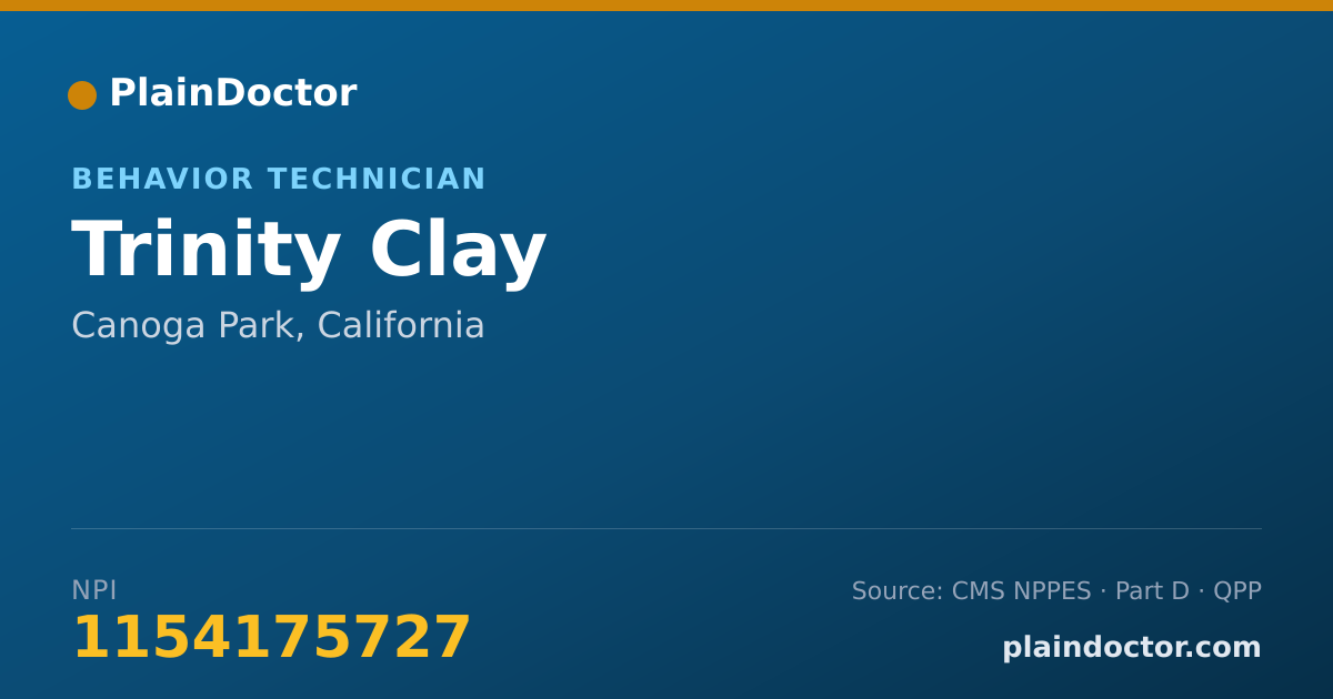 Shareable card for Trinity Clay - Behavior Technician, Canoga Park, CA
