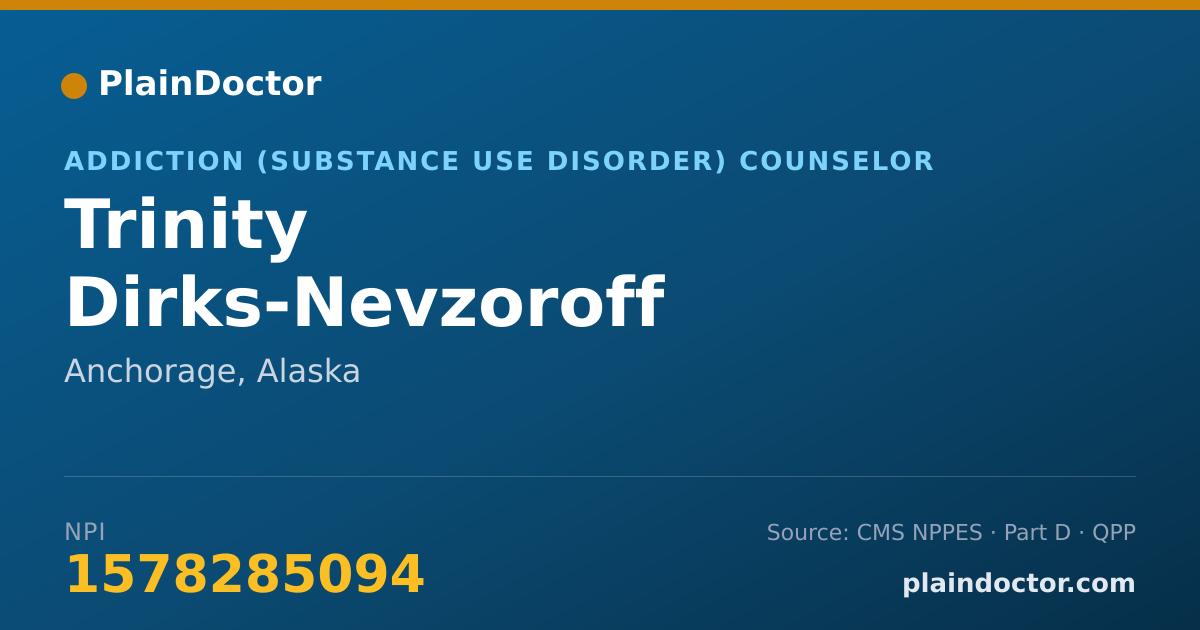 Shareable card for Trinity Dirks-Nevzoroff - Addiction (Substance Use Disorder) Counselor, Anchorage, AK