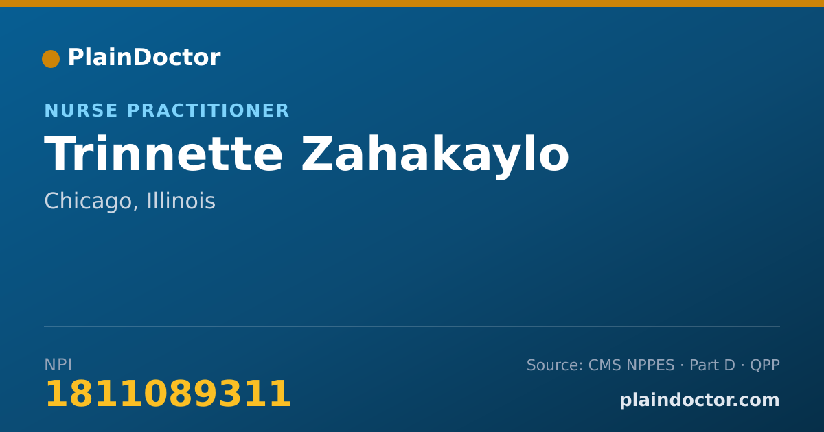 Shareable card for Trinnette Zahakaylo - Nurse Practitioner, Chicago, IL