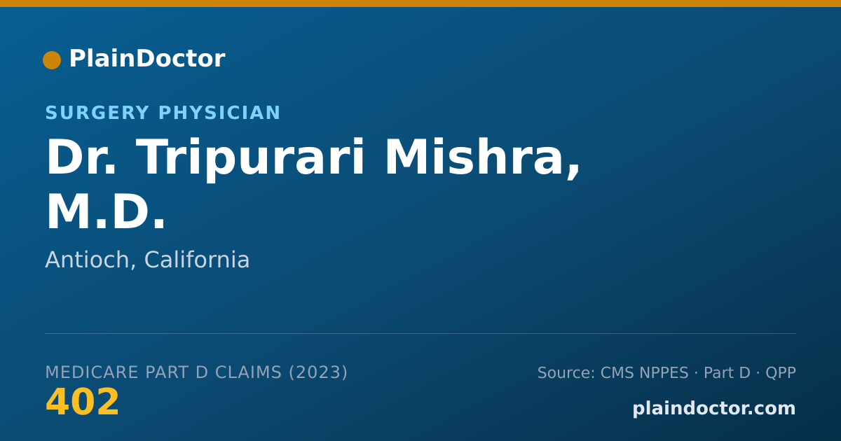 Shareable card for Tripurari Mishra, M.D. - Surgery Physician, Antioch, CA