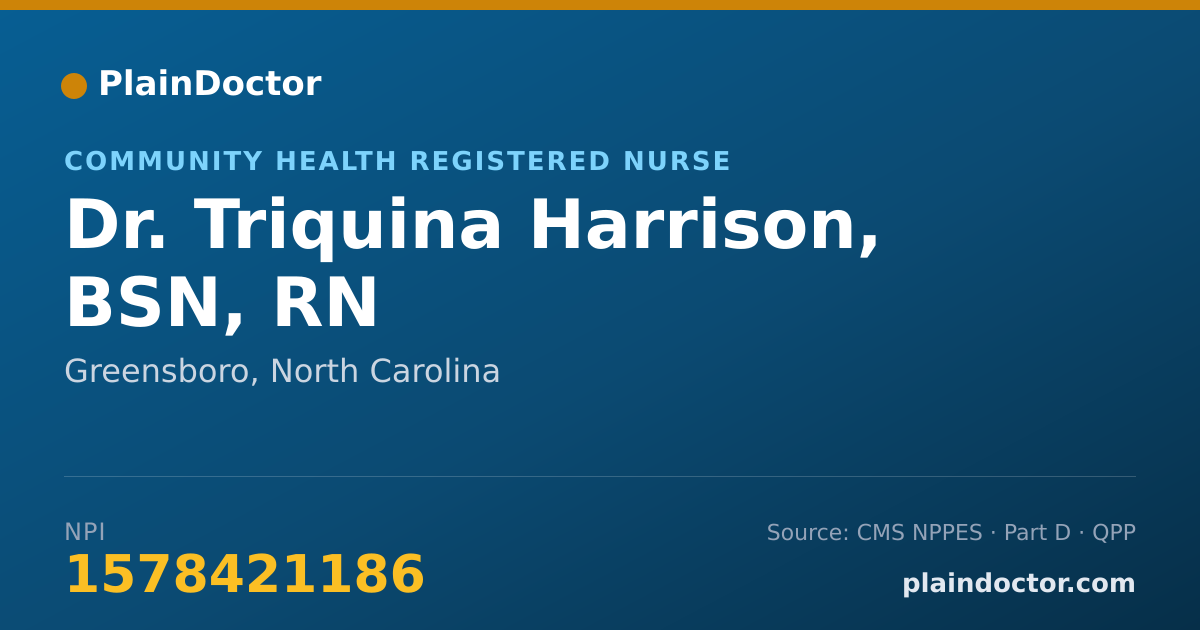Shareable card for Triquina Harrison, BSN, RN - Community Health Registered Nurse, Greensboro, NC