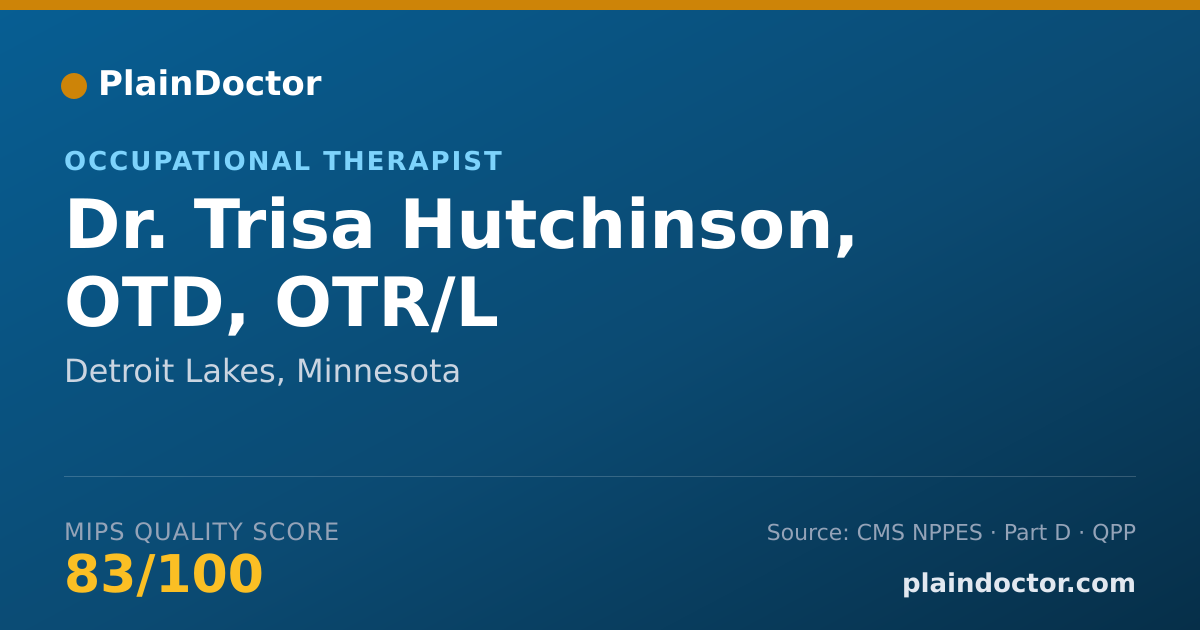 Shareable card for Trisa Hutchinson, OTD, OTR/L - Occupational Therapist, Detroit Lakes, MN