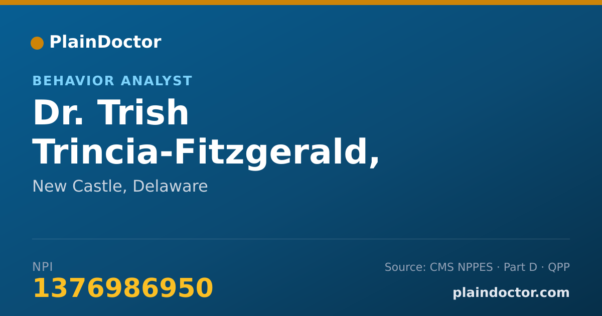 Shareable card for Trish Trincia-Fitzgerald, L.B.S. - Behavior Analyst, New Castle, DE