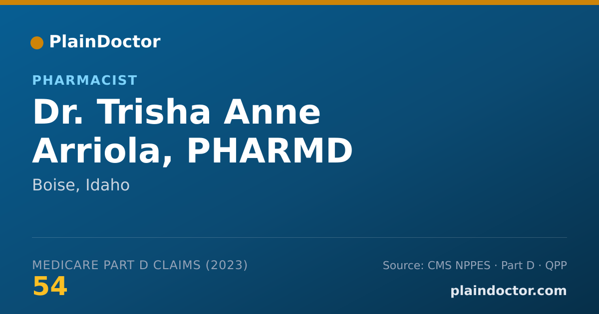 Shareable card for Trisha Anne Arriola, PHARMD - Pharmacist, Boise, ID