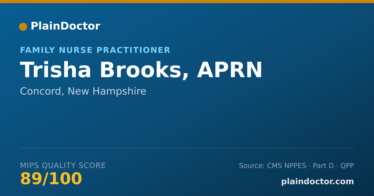 Shareable card for Trisha Brooks, APRN - Family Nurse Practitioner, Concord, NH