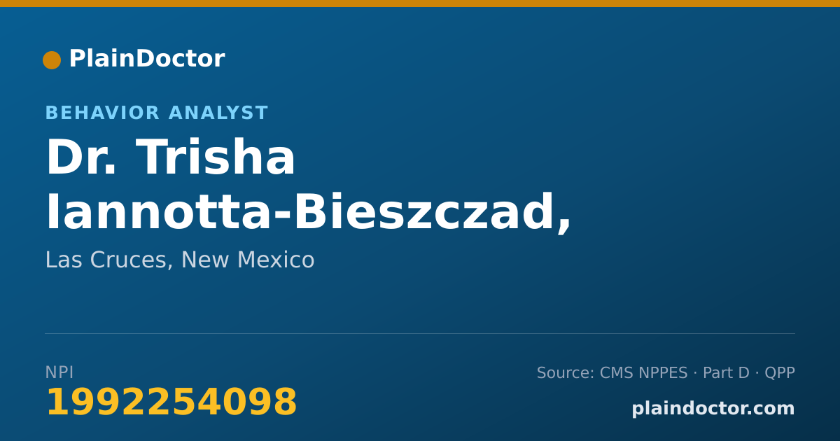 Shareable card for Trisha Iannotta-Bieszczad, BCBA - Behavior Analyst, Las Cruces, NM