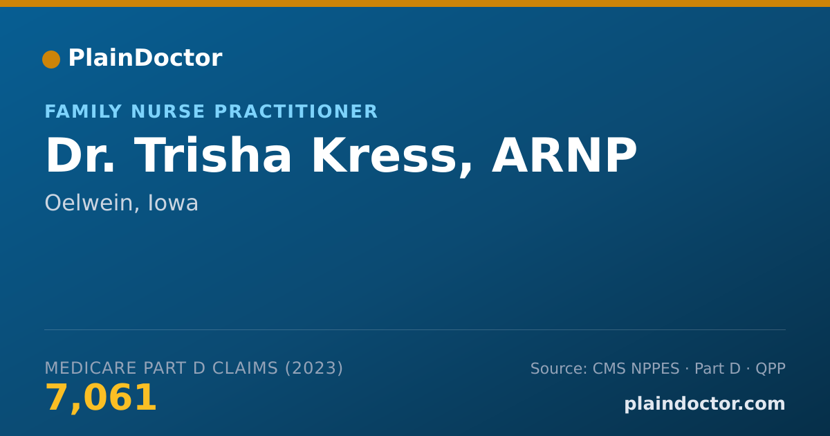 Shareable card for Trisha Kress, ARNP - Family Nurse Practitioner, Oelwein, IA