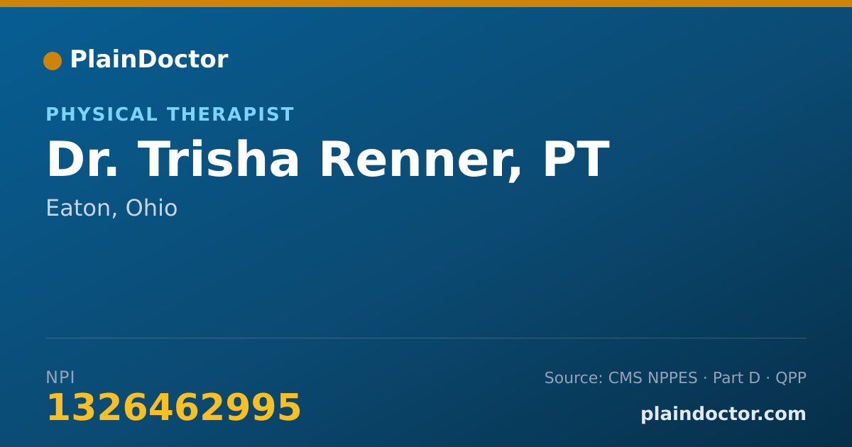 Shareable card for Trisha Renner, PT - Physical Therapist, Eaton, OH